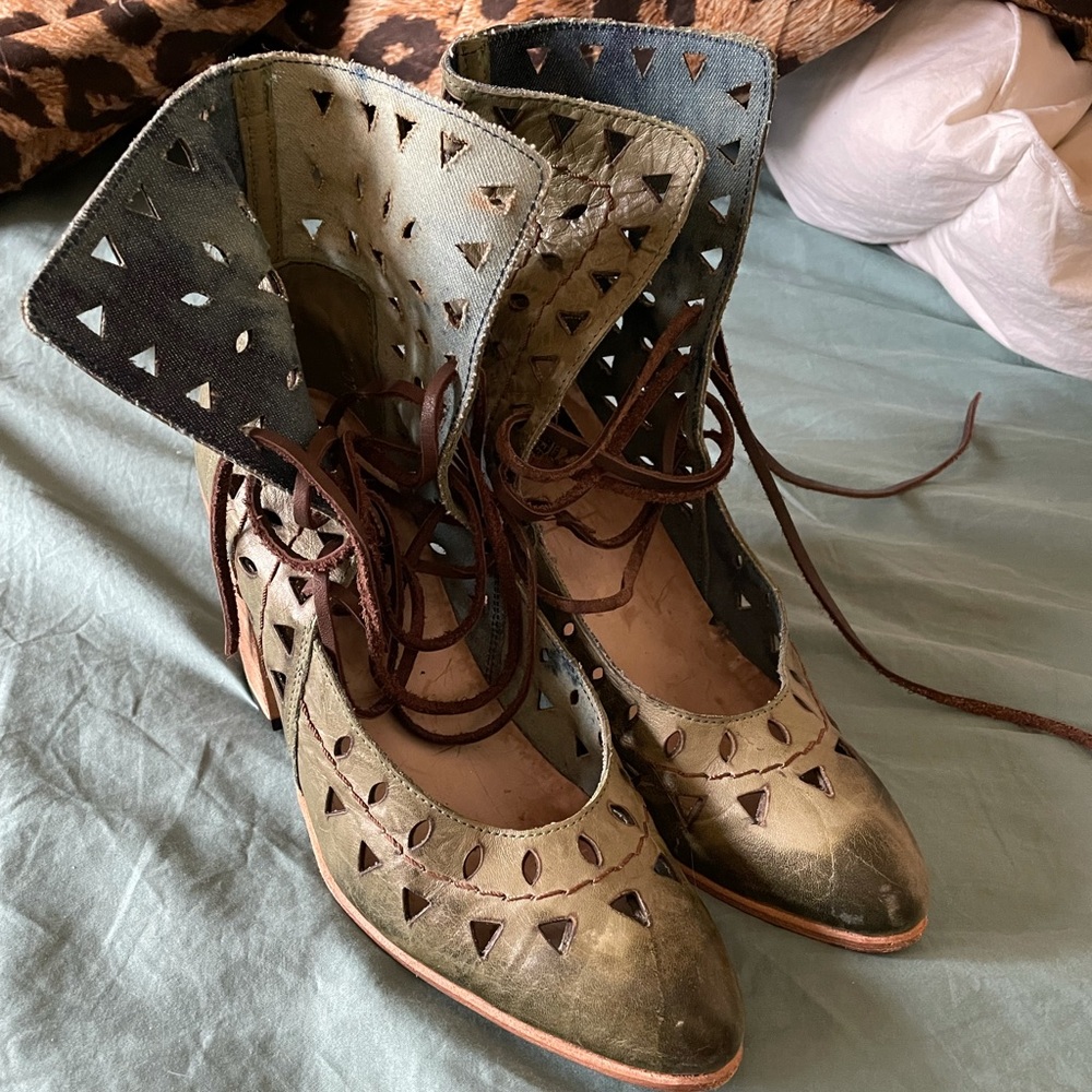Freebird lace up heels